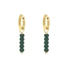 Finaste Earrings dark green beads goldplated Clearance