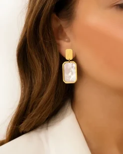 Finaste Earrings luxury rectangle goldplated Online