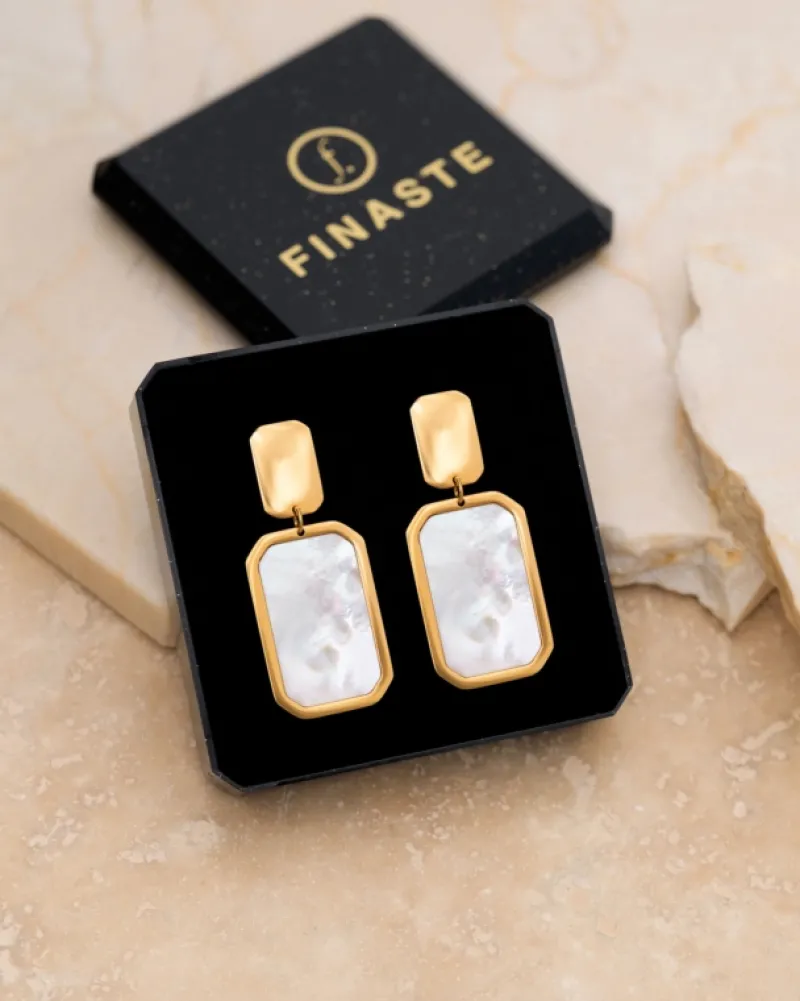 Finaste Earrings luxury rectangle goldplated Online