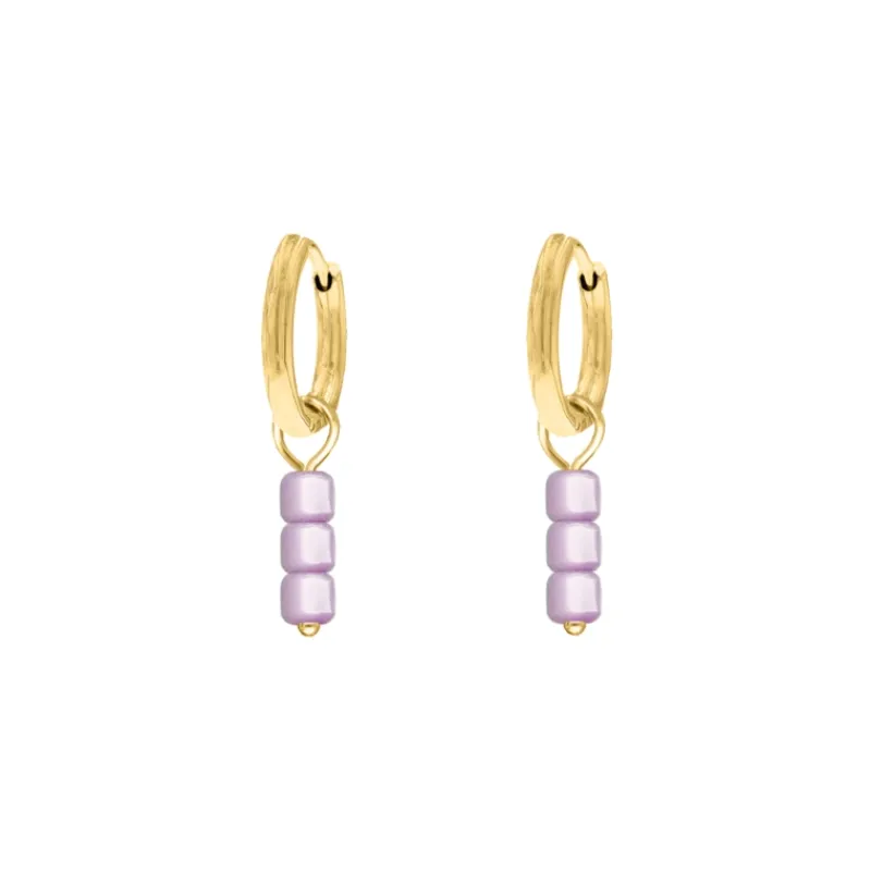 Finaste Earrings purple stones goldplated Sale