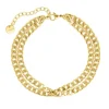 Finaste Enkelbandje dubbel goud kleurig New