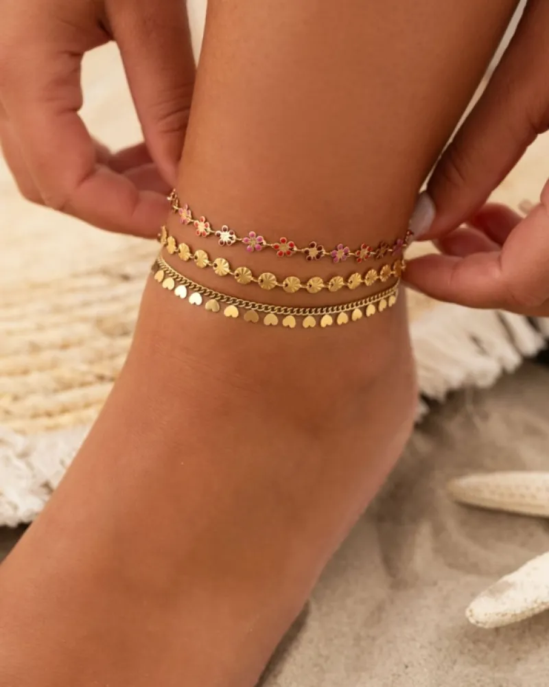 Finaste Enkelbandje little hearts goudkleurig Best
