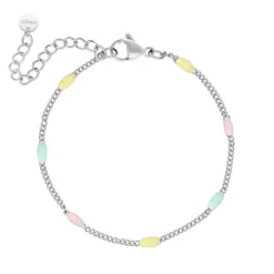 Finaste Enkelbandje met bolletjes pastel New