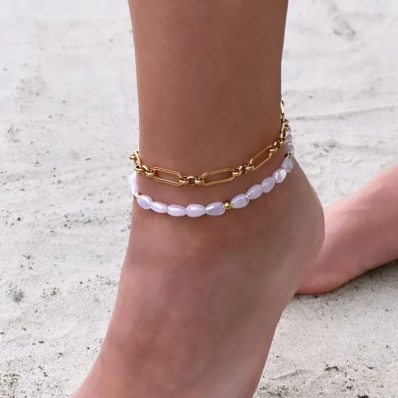 Finaste Enkelbandje open chains goud kleurig Clearance
