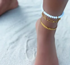 Finaste Enkelbandje open chains goud kleurig Clearance