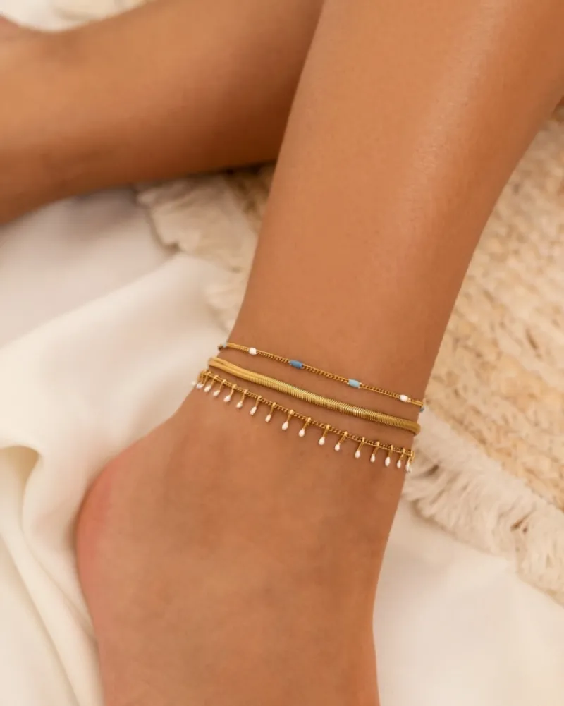 Finaste Enkelbandje snake chain goud kleurig Hot