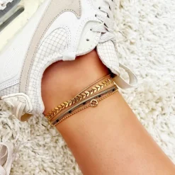 Finaste Enkelbandje snake chain goud kleurig Hot