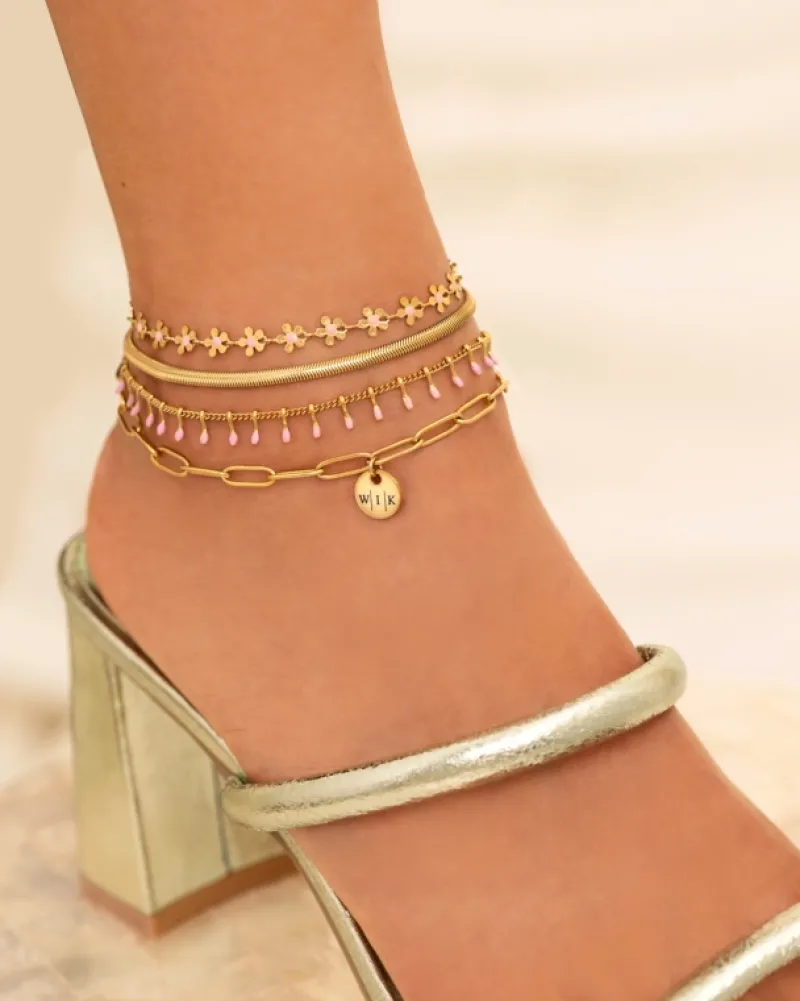 Finaste Enkelbandje snake chain goud kleurig Hot