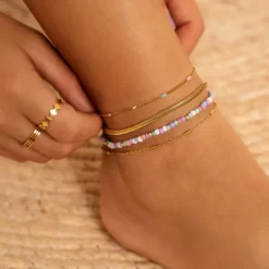 Finaste Enkelbandje snake chain goud kleurig Hot