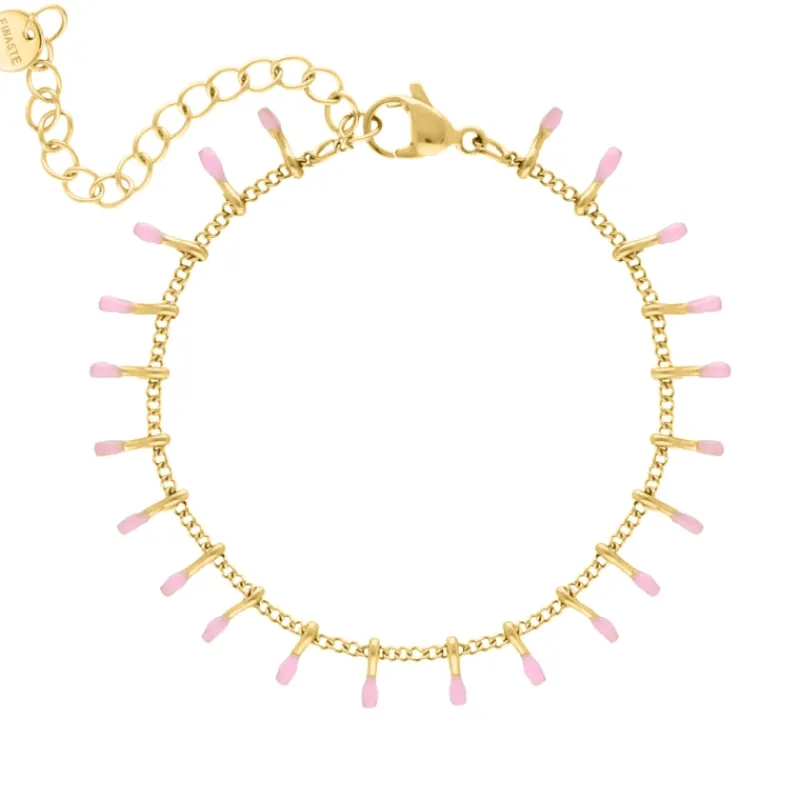 Finaste Enkelbandje Touch Of Pink Goudkleurig Clearance