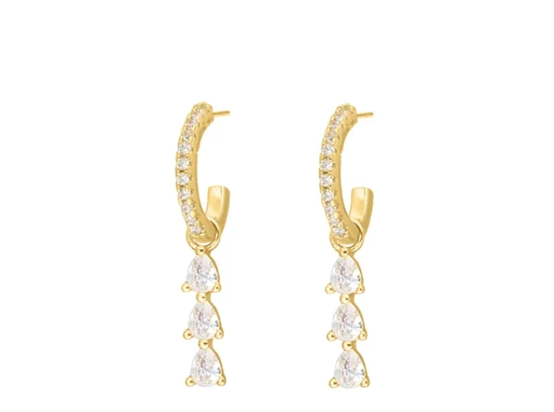 Finaste Exclusive crystal drop earrings goldplated Discount