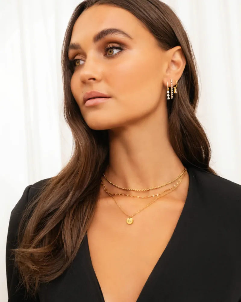 Finaste Exclusive crystal drop earrings goldplated Discount