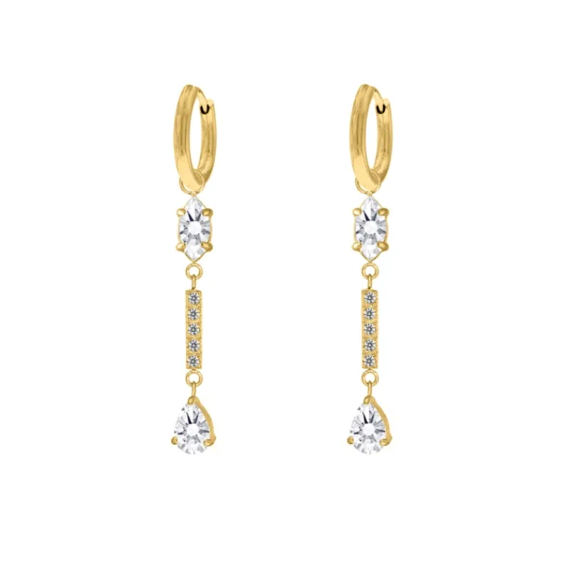 Finaste Exclusive crystal drops earrings goldplated Online