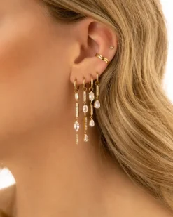 Finaste Exclusive crystal drops earrings goldplated Online