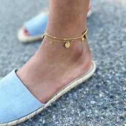 Finaste Fijn gedraaid enkelbandje gold plated Clearance