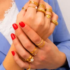 Finaste Fijne ring verstelbaar gold plated Outlet