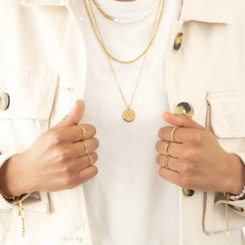 Finaste Fijne ring verstelbaar gold plated Outlet