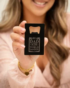 Finaste Flesopener met naam zwart - number 1 dad Fashion