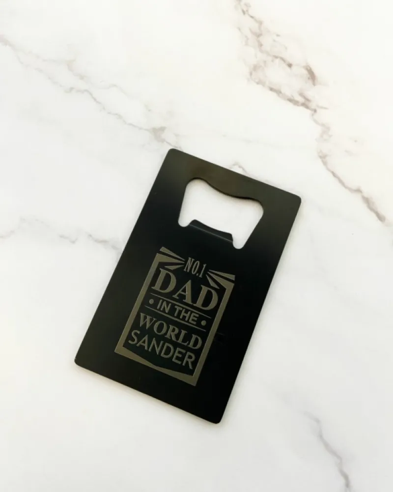 Finaste Flesopener met naam zwart - number 1 dad Fashion