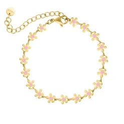 Finaste Flower anklet pink goudkleurig Fashion