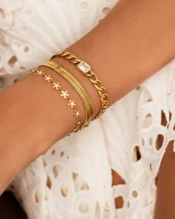 Finaste Flower Bracelet Goudkleurig Hot