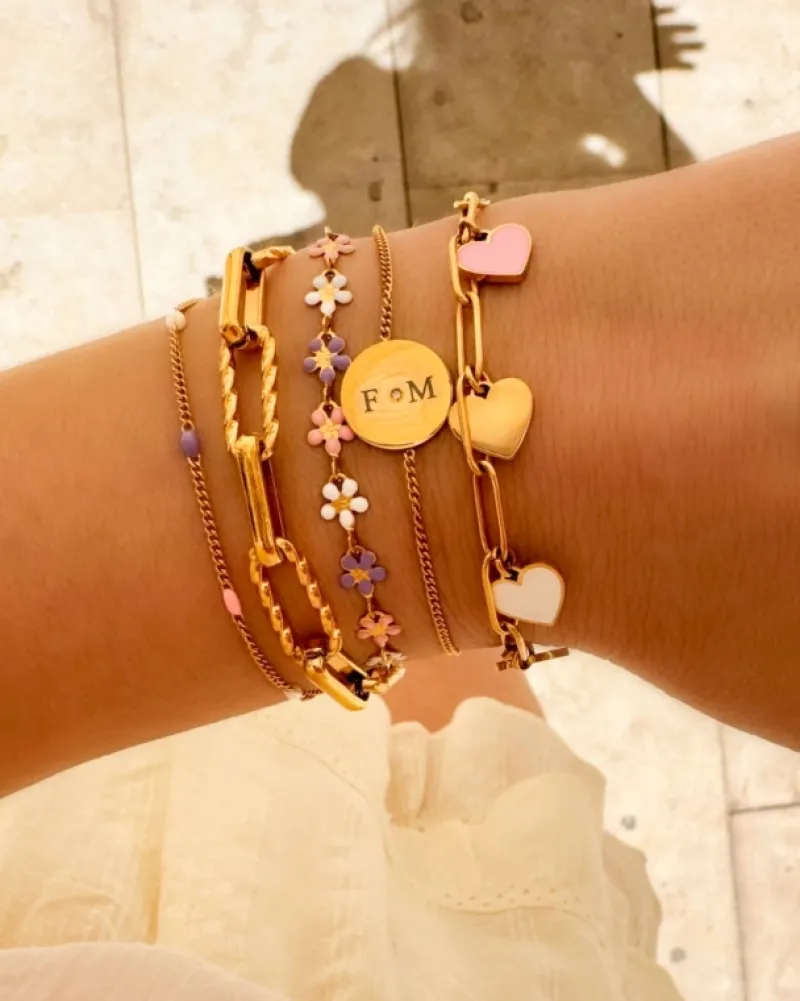 Finaste Flower bracelet multicolor goldplated Hot