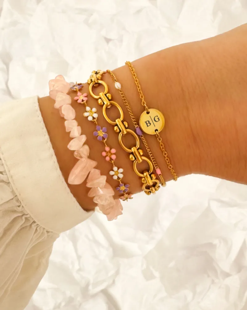 Finaste Flower bracelet multicolor goldplated Hot