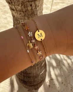 Finaste Flower bracelet multicolor goldplated Hot