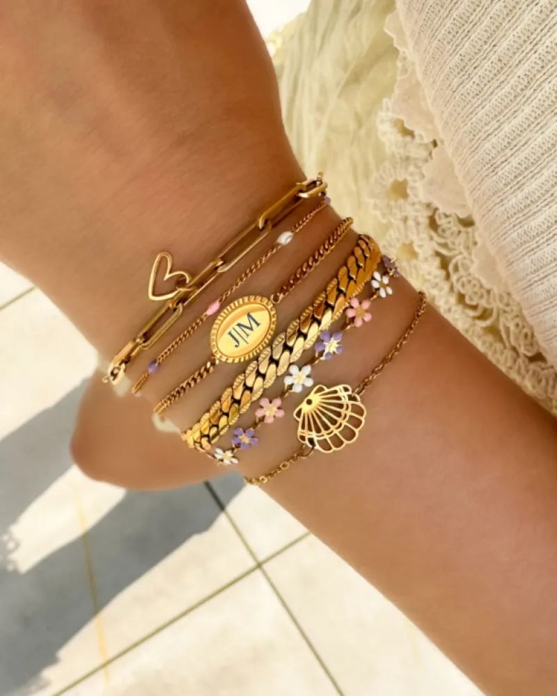 Finaste Flower bracelet multicolor goldplated Hot