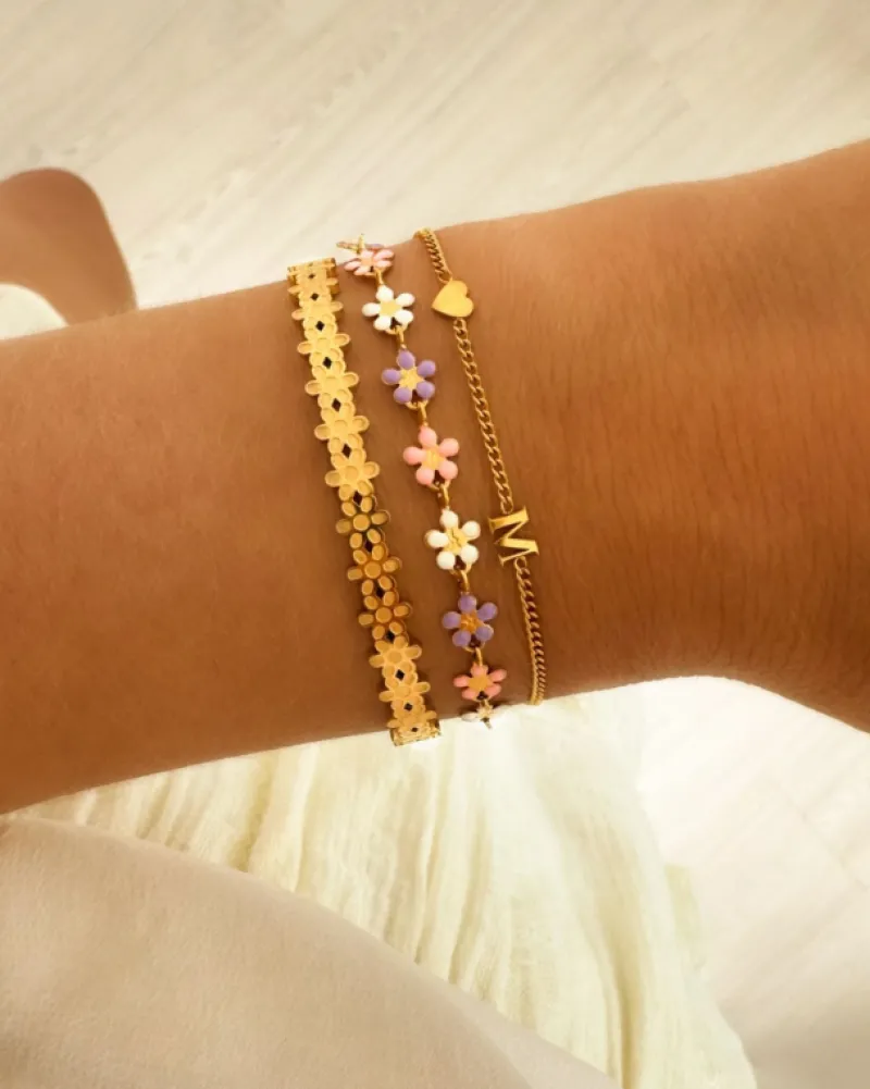 Finaste Flower bracelet multicolor goldplated Hot