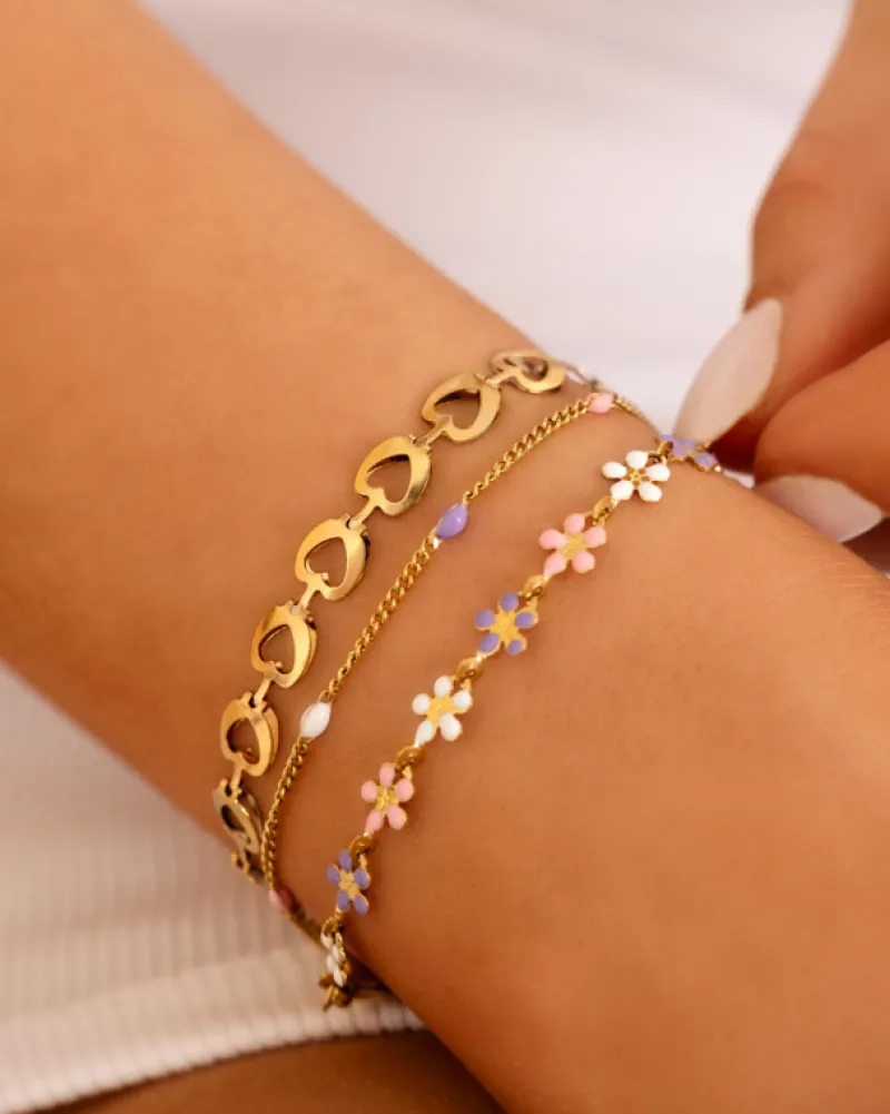 Finaste Flower bracelet multicolor goldplated Hot