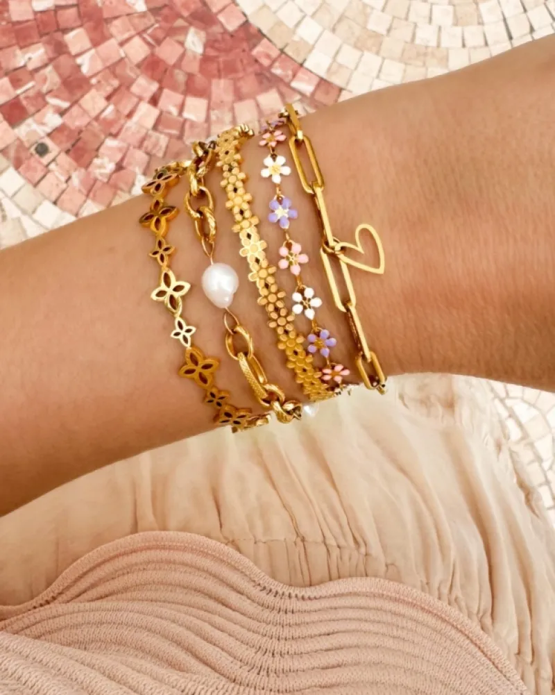 Finaste Flower bracelet multicolor goldplated Hot