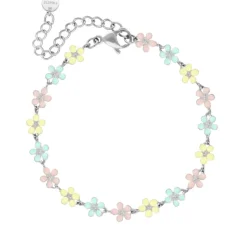 Finaste Flower enkelbandje pastel Online