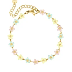 Finaste Flower enkelbandje pastel goudkleurig Hot