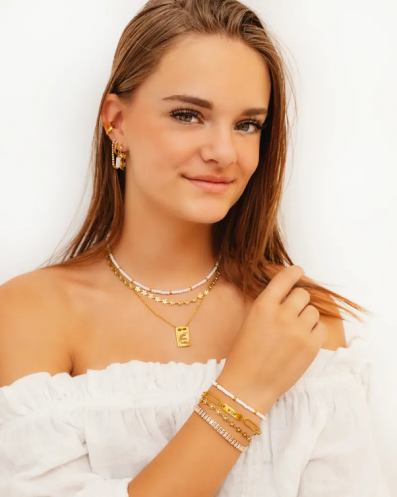 Finaste Flower Necklace Goudkleurig Hot