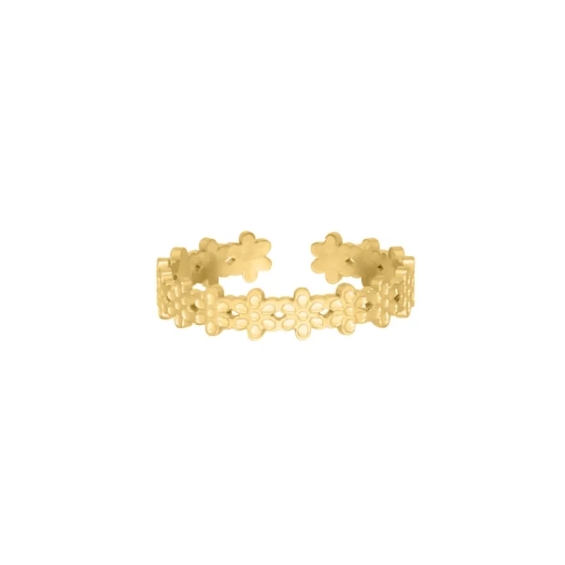 Finaste Flower ring goudkleurig Outlet