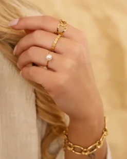 Finaste Flower ring goudkleurig Outlet