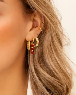 Finaste Geboortesteen oorbellen goudkleurig Fashion