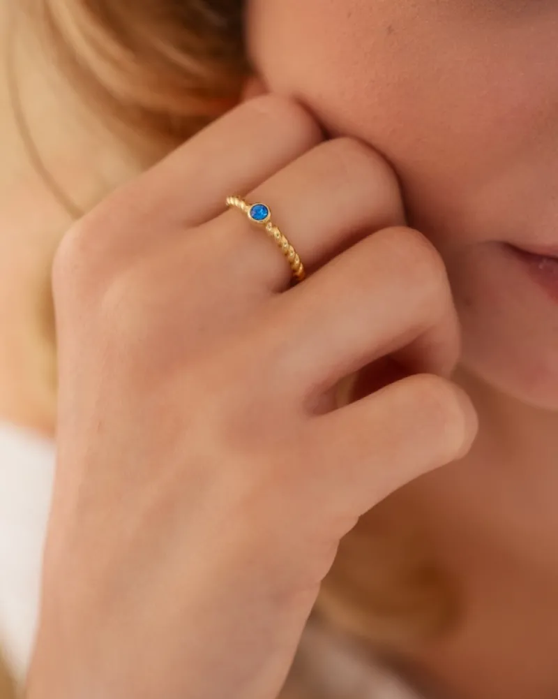 Finaste Geboortesteen ring goudkleurig Hot