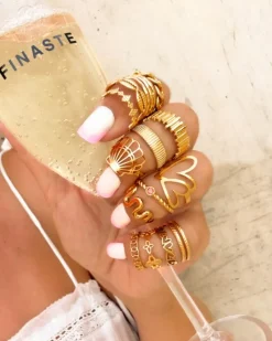 Finaste Geboortesteen ring goudkleurig Hot
