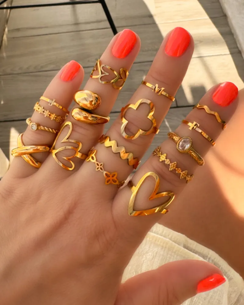 Finaste Geboortesteen ring goudkleurig Hot