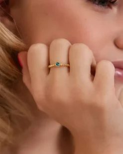 Finaste Geboortesteen ring goudkleurig Hot