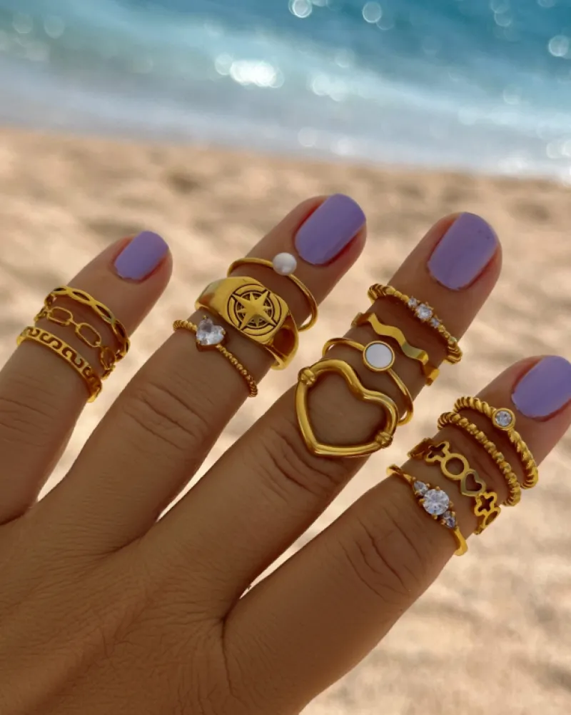Finaste Geboortesteen ring goudkleurig Hot