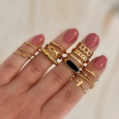 Finaste Gedraaid ringetje met steentje gold plated Best