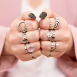 Finaste Gedraaide ring met 3 steentjes Discount
