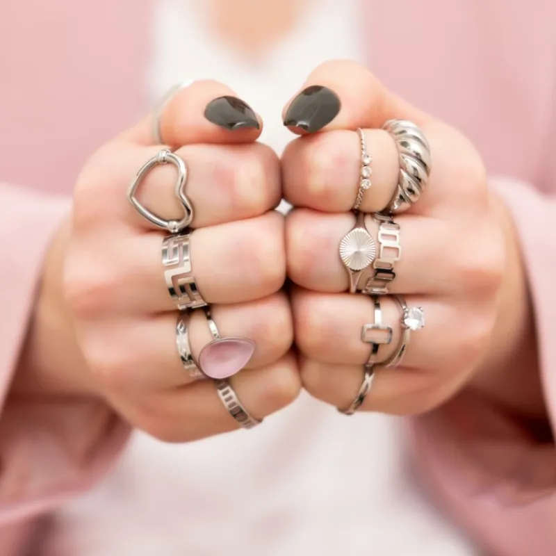 Finaste Gedraaide ring met 3 steentjes Discount