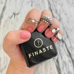Finaste Gedraaide ring met 3 steentjes Discount