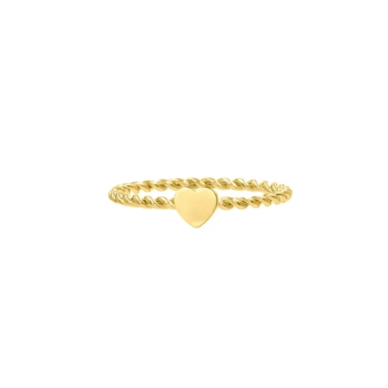 Finaste Gedraaide ring met hartje goud kleurig New