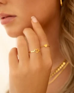 Finaste Gedraaide ring met hartje goud kleurig New