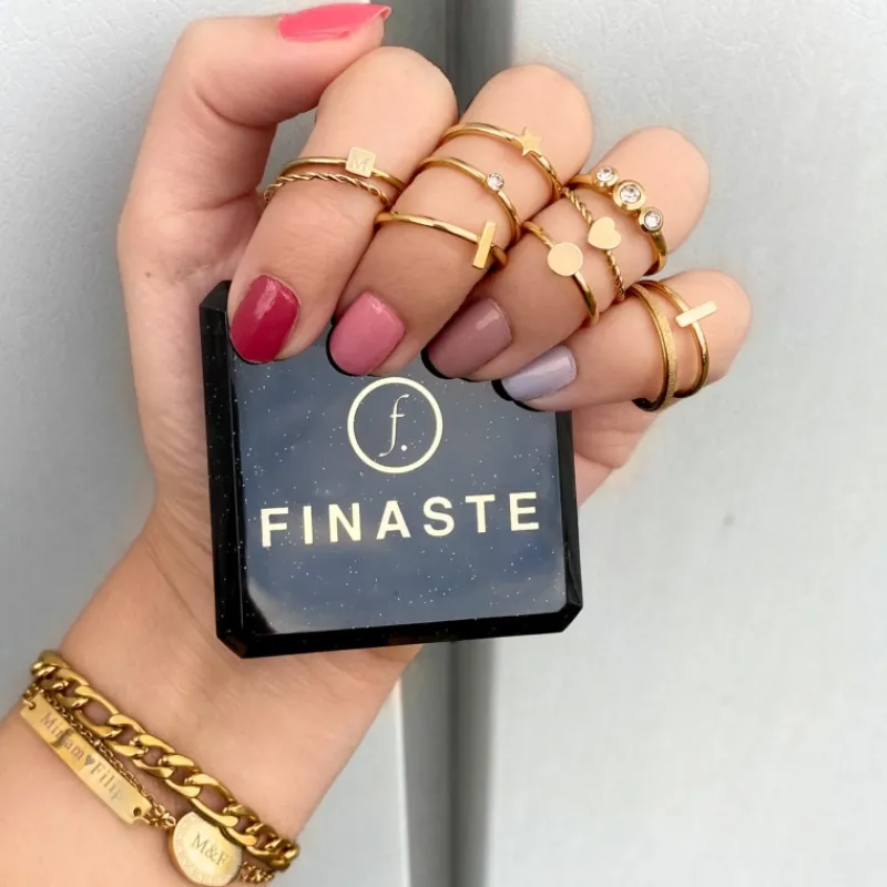 Finaste Gedraaide ring met hartje goud kleurig New